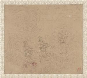 中国古美術・純手描き・吴道子人物画芯・觀音画像167x86cm・書画・絹本・仏像 中国古美術・純手描き・吴道子人物画芯・觀音画像167x86cm・書画